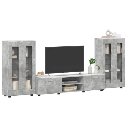 TV-bänkset med låda FLORIN 3 pcs Betonggrå Konstruerat trä