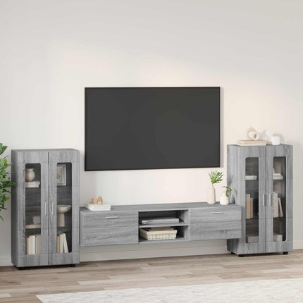 TV-bänkset med låda FLORIN 3 pcs Grå Sonoma Konstruerat trä