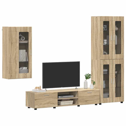 TV-bänkset med låda FLORIN 3 pcs Sonoma-ek Konstruerat trä