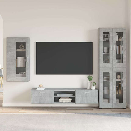 TV-bänkset med låda FLORIN 3 pcs Betonggrå Konstruerat trä
