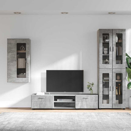 TV-bänkset med låda FLORIN 3 pcs Betonggrå Konstruerat trä