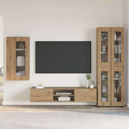 TV-bänkset med låda FLORIN 3 pcs Artisan Ek Konstruerat trä