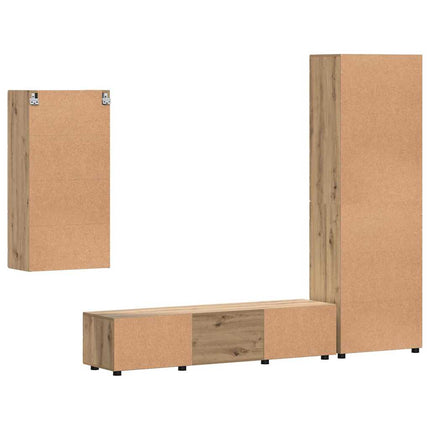 TV-bänkset med låda FLORIN 3 pcs Artisan Ek Konstruerat trä