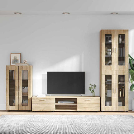 TV-bänkset med låda FLORIN 3 pcs Sonoma-ek Konstruerat trä