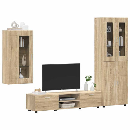 TV-bänkset med låda FLORIN 3 pcs Sonoma-ek Konstruerat trä