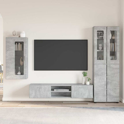 TV-bänkset med låda FLORIN 3 pcs Betonggrå Konstruerat trä