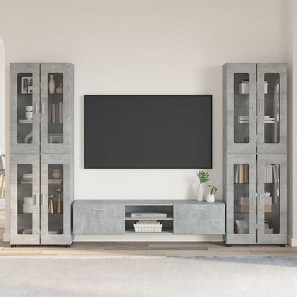 TV-bänkset med låda FLORIN 3 pcs Betonggrå Konstruerat trä