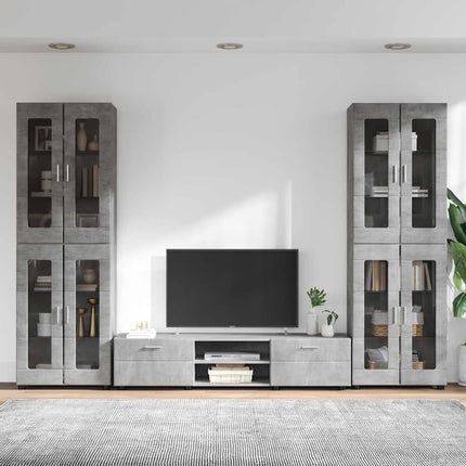 TV-bänkset med låda FLORIN 3 pcs Betonggrå Konstruerat trä
