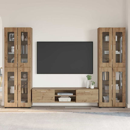 TV-bänkset med låda FLORIN 3 pcs Artisan Ek Konstruerat trä