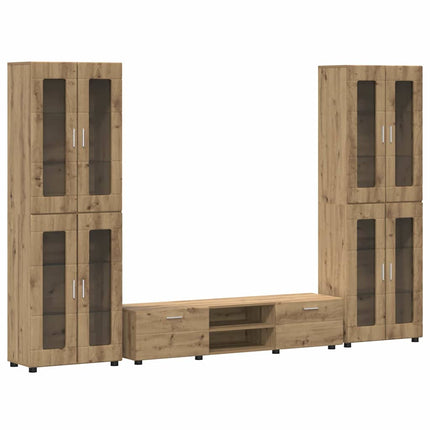 TV-bänkset med låda FLORIN 3 pcs Artisan Ek Konstruerat trä