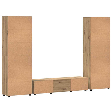 TV-bänkset med låda FLORIN 3 pcs Artisan Ek Konstruerat trä