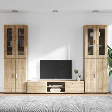 TV-bänkset med låda FLORIN 3 pcs Sonoma-ek Konstruerat trä