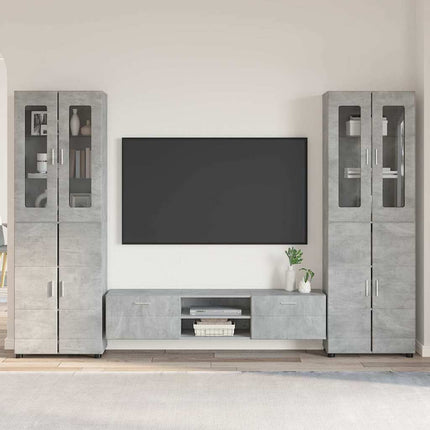 TV-bänkset med låda FLORIN 3 pcs Betonggrå Konstruerat trä