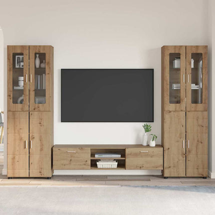 TV-bänkset med låda FLORIN 3 pcs Artisan Ek Konstruerat trä