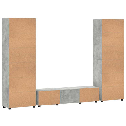 TV-bänkset med låda FLORIN 3 pcs Betonggrå Konstruerat trä