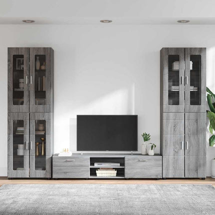 TV-bänkset med låda FLORIN 3 pcs Grå Sonoma Konstruerat trä