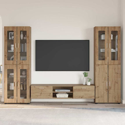 TV-bänkset med låda FLORIN 3 pcs Artisan Ek Konstruerat trä