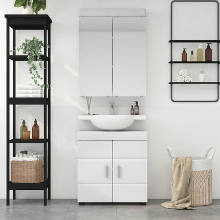 Badrumsmöbelset TULUM 2 st Vit 60 x 34 x 63 cm Konstruerat trä