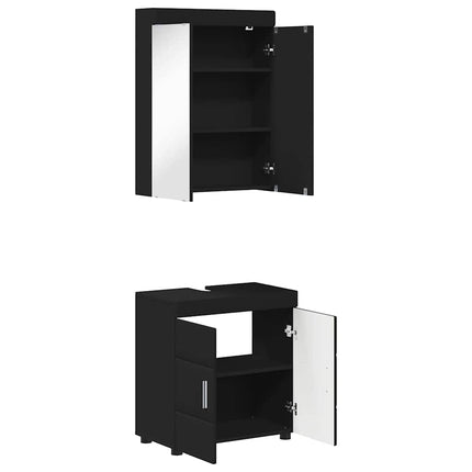Badrumsmöbelset TULUM 2 st Svart 60 x 34 x 63 cm