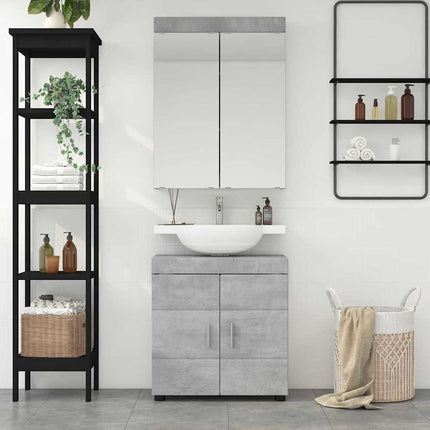 Badrumsmöbelset TULUM 2 pcs Betonggrå 60 x 34 x 63 cm