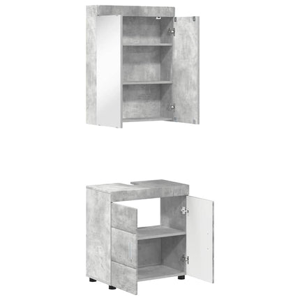 Badrumsmöbelset TULUM 2 pcs Betonggrå 60 x 34 x 63 cm