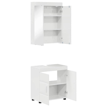 Badrumsmöbelset TULUM 2 pcs Högblanka vita 60 x 34 x 63 cm