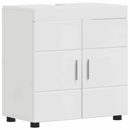 Badrumsmöbelset TULUM 2 pcs Högblanka vita 60 x 34 x 63 cm