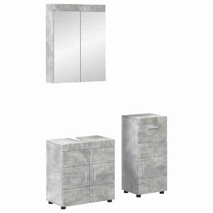 Badrumsmöbelset TULUM 3 pcs Betonggrå 60 x 34 x 63 cm