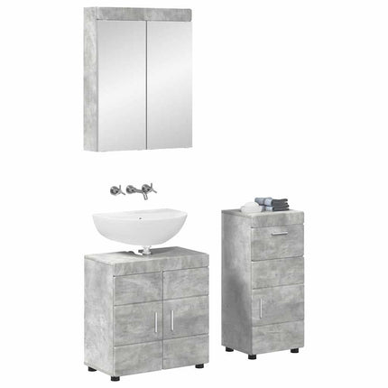 Badrumsmöbelset TULUM 3 pcs Betonggrå 60 x 34 x 63 cm