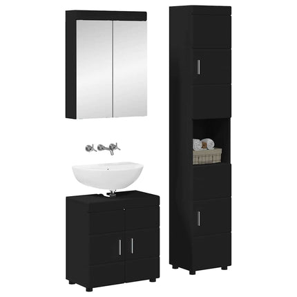 Badrumsmöbelset TULUM 3 pcs Svart 60 x 34 x 63 cm