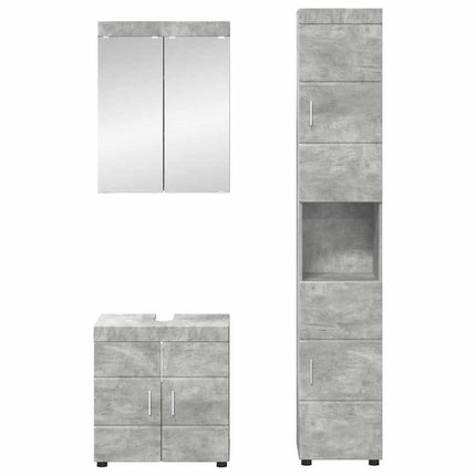 Badrumsmöbelset TULUM 3 pcs Betonggrå 60 x 34 x 63 cm