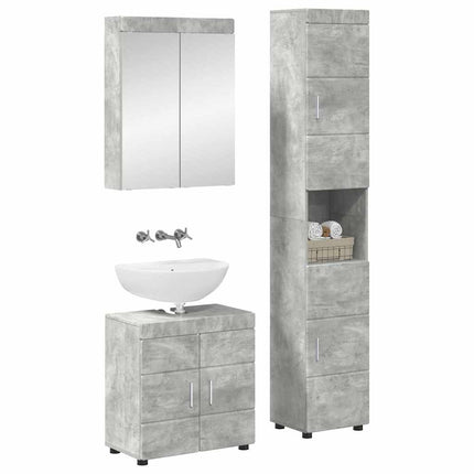Badrumsmöbelset TULUM 3 pcs Betonggrå 60 x 34 x 63 cm