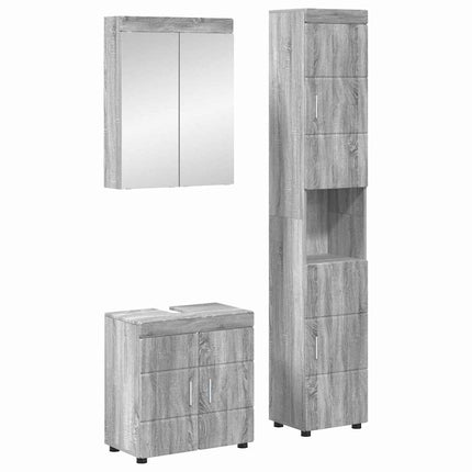 Badrumsmöbelset TULUM 3 pcs Grå Sonoma 60 x 34 x 63 cm