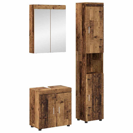 Badrumsmöbelset TULUM 3 st Gammalt trä 60 x 34 x 63 cm