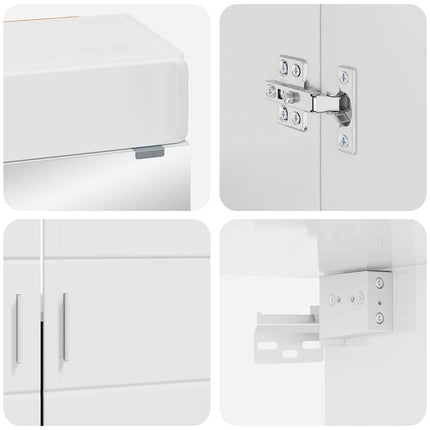 Badrumsmöbelset TULUM 4 pcs Högblanka vita 60 x 34 x 63 cm