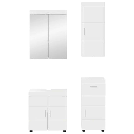Badrumsmöbelset TULUM 4 pcs Högblanka vita 60 x 34 x 63 cm