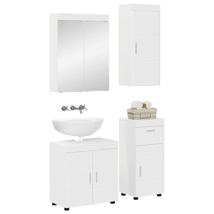 Badrumsmöbelset TULUM 4 pcs Högblanka vita 60 x 34 x 63 cm