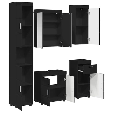 Badrumsmöbelset TULUM 5 pcs Svart 60 x 34 x 63 cm