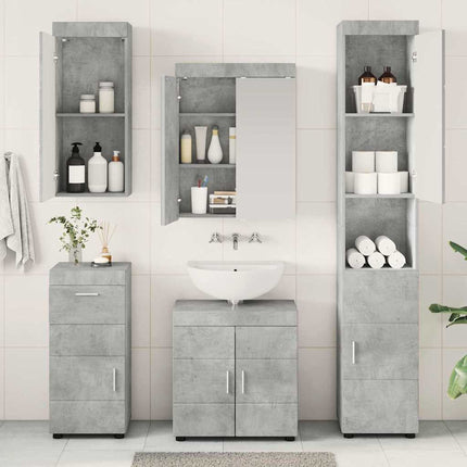 Badrumsmöbelset TULUM 5 pcs Betonggrå 60 x 34 x 63 cm