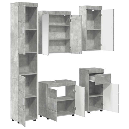 Badrumsmöbelset TULUM 5 pcs Betonggrå 60 x 34 x 63 cm