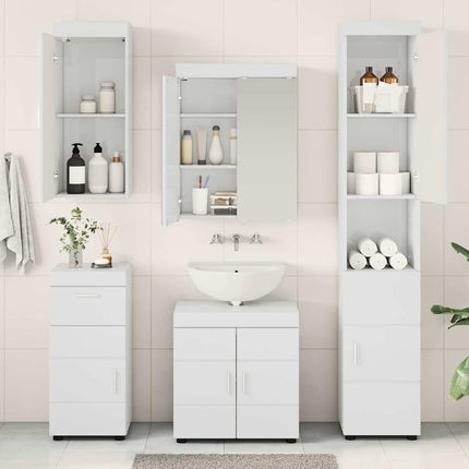 Badrumsmöbelset TULUM 5 pcs Högblanka vita 60 x 34 x 63 cm