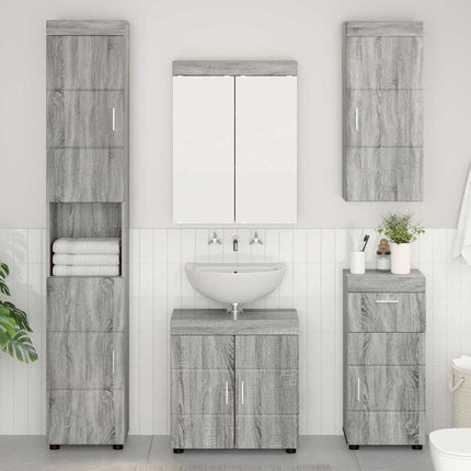 Badrumsmöbelset TULUM 5 pcs Grå Sonoma 60 x 34 x 63 cm