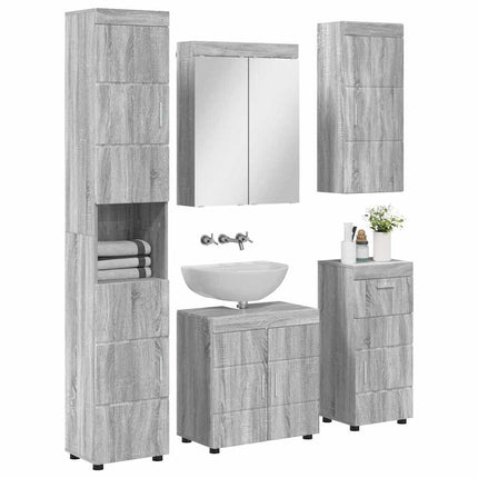 Badrumsmöbelset TULUM 5 pcs Grå Sonoma 60 x 34 x 63 cm