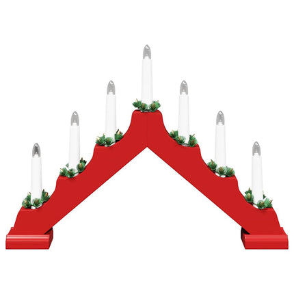 Jul ljusbrygga 3 pcs Röd 39.5 x 5 x 29 cm Massiv furu
