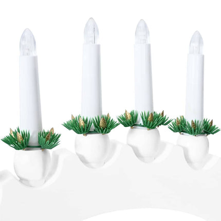 Julbåge med 10 LED-ljus Vit 47 x 5 x 29 cm Massiv furu