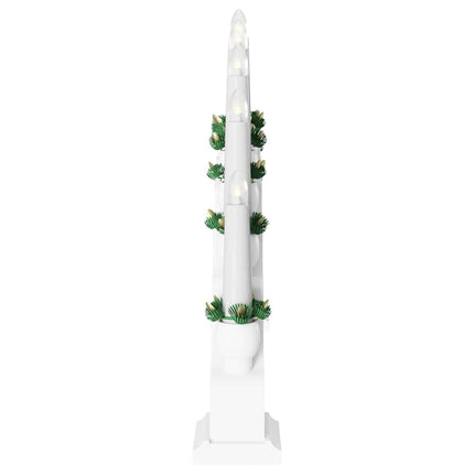 Julbåge med 10 LED-ljus Vit 47 x 5 x 29 cm Massiv furu