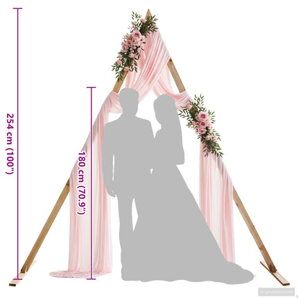 Bröllopsbåge Ljusbrun 202 x 95 x 254 cm Massiv furu