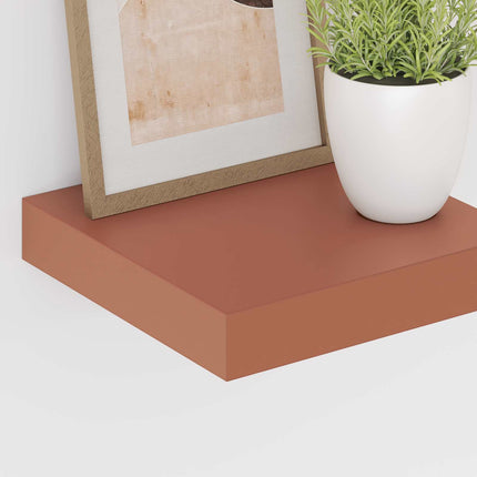 Vägg hylla 2 pcs Röd 23 x 23,5 x 4 cm Konstruerat trä