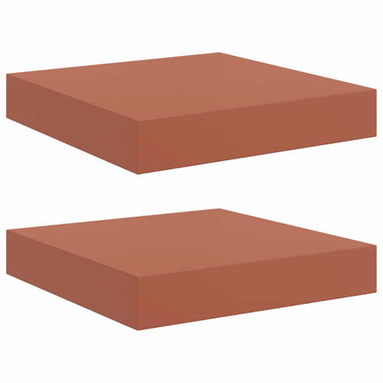 Vägg hylla 2 pcs Röd 23 x 23,5 x 4 cm Konstruerat trä