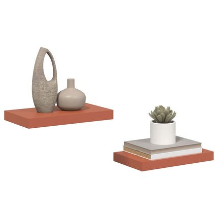 Vägg hylla 2 pcs Röd 40 x 23,5 x 4 cm Konstruerat trä